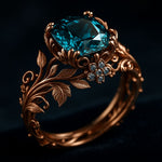 Bague en cristal vert naturel