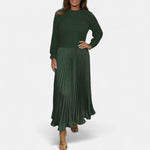 Séverine | Robe-pull longue à jupe plissée