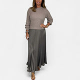 Séverine | Robe-pull longue à jupe plissée