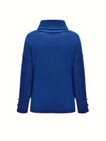 Gwenaëlle | Pull ample à col roulé et poignets boutonnés