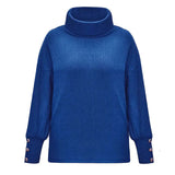Gwenaëlle | Pull ample à col roulé et poignets boutonnés