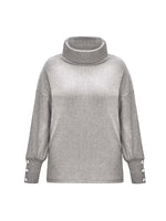 Gwenaëlle | Pull ample à col roulé et poignets boutonnés