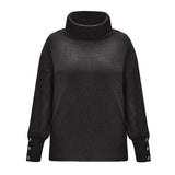 Gwenaëlle | Pull ample à col roulé et poignets boutonnés