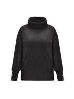 Gwenaëlle | Pull ample à col roulé et poignets boutonnés