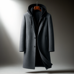 WOOL HOODED COAT FOR MEN