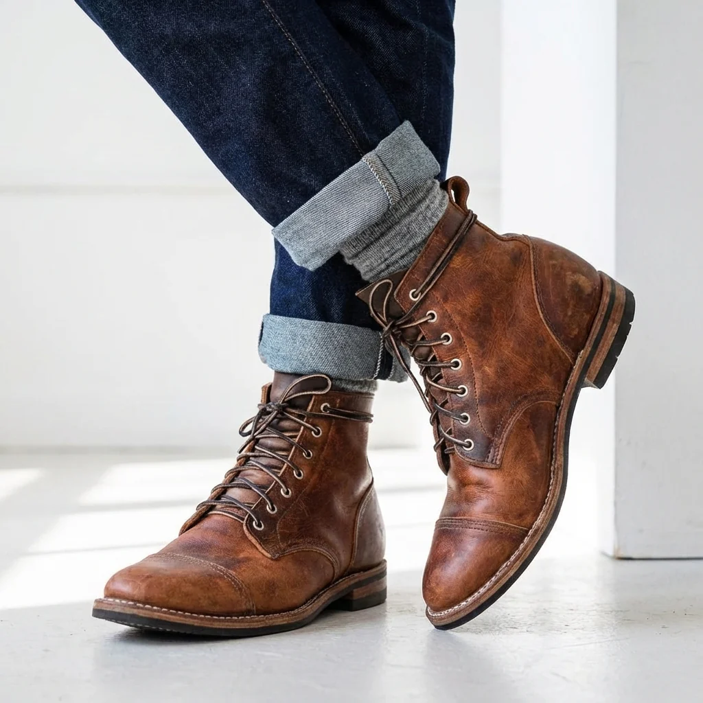 VELCRO ANKLE BOOTS FOR MEN