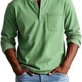 VINTAGE HENLEY SHIRT FOR MEN