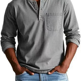 VINTAGE HENLEY SHIRT FOR MEN