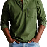 VINTAGE HENLEY SHIRT FOR MEN