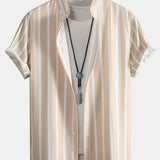 Ensemble — chemise boutonnée rayée & short de bain mi-long à cordon