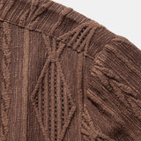 Ensemble — chemise cubaine ajourée jacquard géométrique & short texturé froissé à cordon