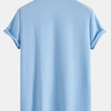 Ensemble — chemise côtelée à col cubain profond coupe ajustée & short côtelé à cordon