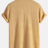 Ensemble — chemise cubaine texturée en maille géométrique & short de bain mi-long à cordon