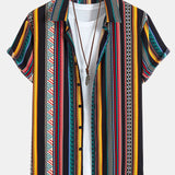 Ensemble Améline — chemise à imprimé géométrique ethnique & short de bain