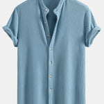 Ensemble — chemise gaufrée à col officier & short gaufré à cordon