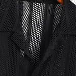 Ensemble — chemise texturée en maille & pantalon en lin à jambe droite
