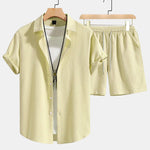 Ensemble — chemise texturée à damier & short à cordon