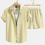 Ensemble — chemise texturée à damier & short à cordon