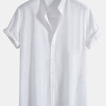 Capucine — Chemise en lin et coton à col officier