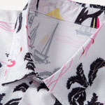 Ensemble — chemise à imprimé palmiers et flamants roses & short de bain