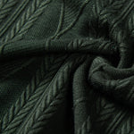 Ensemble — chemise cubaine en maille jacquard à losanges géométriques & pantalon texturé froissé