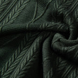 Ensemble — chemise cubaine en maille jacquard à losanges géométriques & pantalon texturé froissé