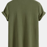 Ensemble — chemise gaufrée à col officier & short gaufré à cordon