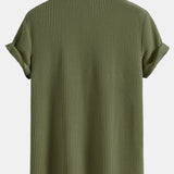 Ensemble — chemise gaufrée à col officier & short gaufré à cordon