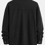 Ensemble — chemise patchwork à carreaux en velours côtelé & pantalon cargo de jogging en velours côtelé à cordon