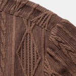 Ensemble — chemise cubaine ajourée jacquard géométrique & short en lin à cordon
