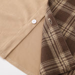 Ensemble — chemise patchwork à carreaux en velours côtelé & pantalon de jogging en velours côtelé
