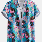 Ensemble — chemise à imprimé plantes tropicales et orang-outan & short de bain