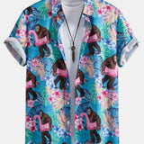 Ensemble — chemise à imprimé plantes tropicales et orang-outan & short de bain
