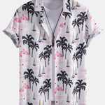 Ensemble — chemise à imprimé palmiers et flamants roses & short de bain