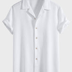 Ensemble — chemise cubaine texturée géométrique à manches courtes & short