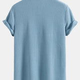Ensemble — chemise gaufrée à col officier & short gaufré à cordon