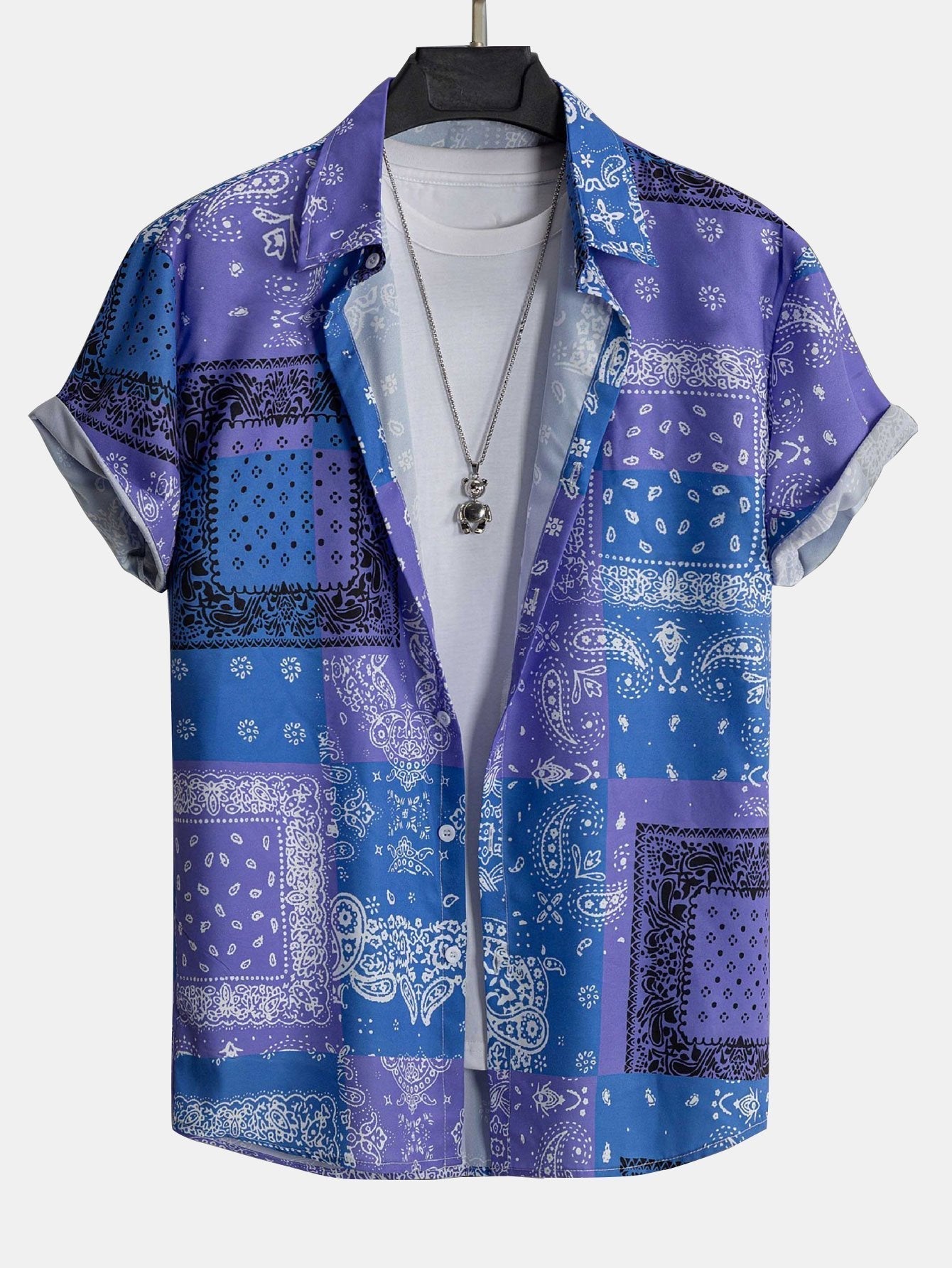 Ensemble — chemise à imprimé bandana paisley & short de bain