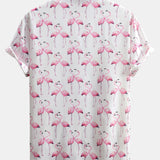 Ensemble Améline — chemise à imprimé flamants roses & short de bain