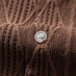 Ensemble — chemise cubaine ajourée jacquard géométrique & short texturé froissé à cordon