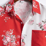 Ensemble — chemise à imprimé roses bicolore & short de bain