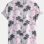 Ensemble — chemise à imprimé palmiers et flamants roses & short de bain