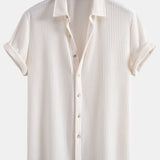 Ensemble Améline — chemise gaufrée & short à cordon en lin et coton
