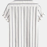 Ensemble — chemise cubaine rayée en coton mélangé & short de bain à imprimé rayé