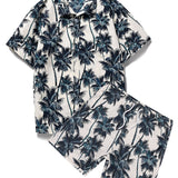 Ensemble Améline — chemise à imprimé palmiers & short de bain