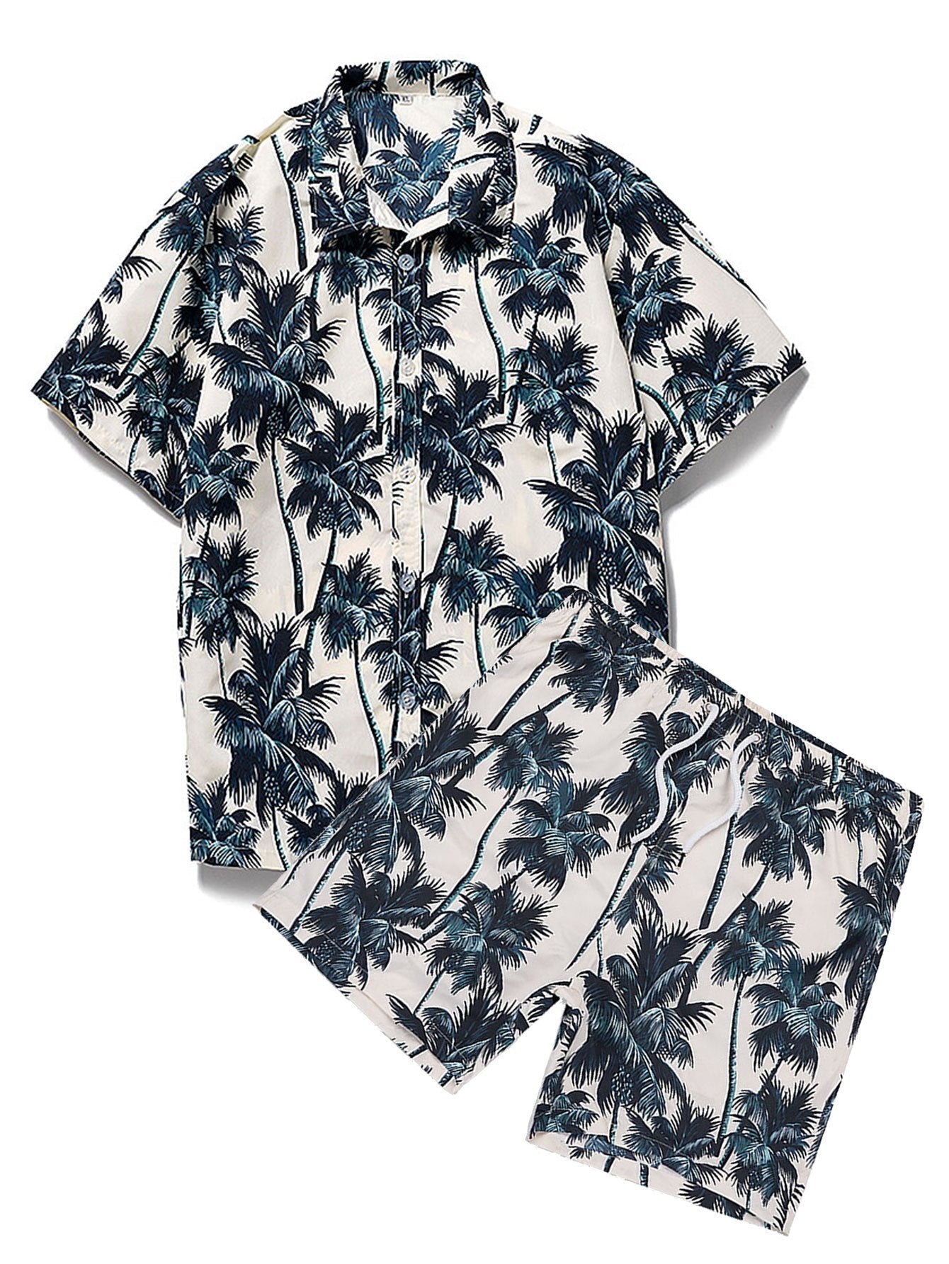 Ensemble Améline — chemise à imprimé palmiers & short de bain