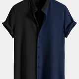 Ensemble — chemise côtelée bicolore à col officier coupe ajustée & pantalon côtelé