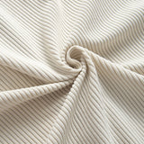 Ensemble — chemise en velours côtelé à col cubain et manches longues & pantalon en lin à jambe droite