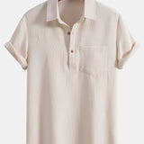 Ensemble — polo gaufré à col et poche & short gaufré
