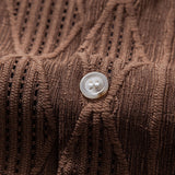 Ensemble — chemise cubaine ajourée jacquard géométrique & short à cordon en lin mélangé
