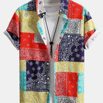 Ensemble — chemise à imprimé paisley color block & short de bain